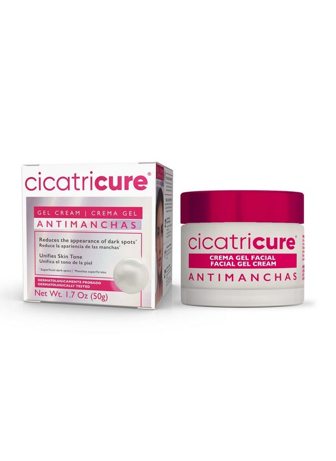 CICATRICURE - Face Moisturizer Antimanchas Brightening Moisturizing Gel Cream Reduces Dark Spots Patches And Boosts Skin Glow + Natural Radiance 1.7 Ounces - Image 1