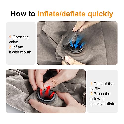 Maliton Inflatable Travel Foot Rest Pillow, Kids Airplane Bed, Adjustable Height Leg Pillow for Air Travel, Make a Flat Bed for Kids and Toddlers, Great for Airplane, Train, car（Grey, 1 Pack） - Image 3