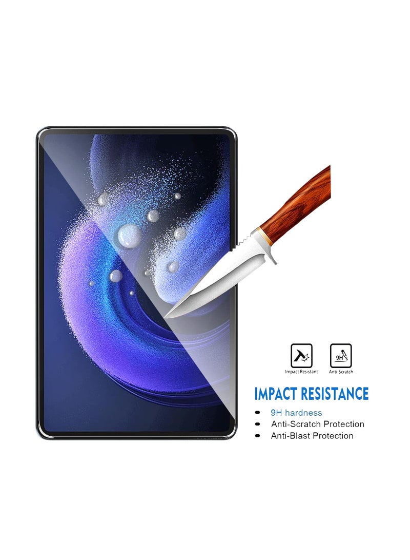 2 Pack Tempered Glass for Xiaomi Pad 6/6 Pro Screen Protector,9H Hardness,Ultra Resistant,Anti-Fingerprints,No Bubbles,HD-Clear,Full Coverage Tablet Film for Xiaomi Pad 6 [Easy Install] - Image 2