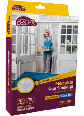 OMAK Greenleaves Magnetic Door Fly Screen 2X 60X210 Cm  - Image 1