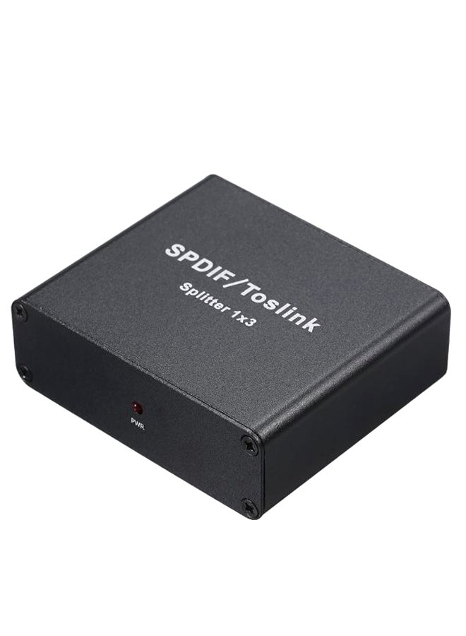 NIBEMINENT SPDIF Toslink Digital Optical Audio Splitter Black - Image 3