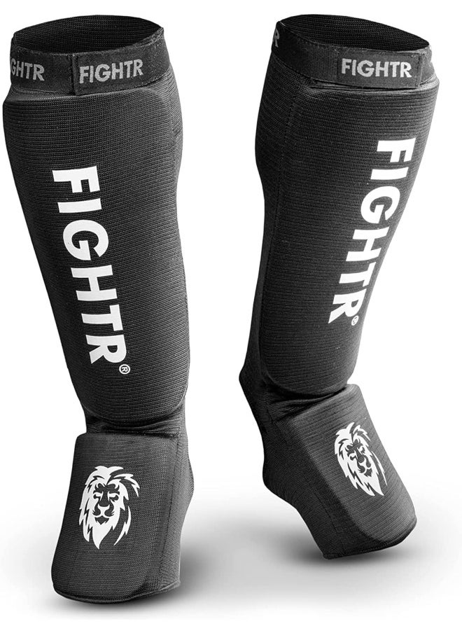 FIGHTR Shin Guards - Ideal Fit And Padding | Shin Protection For Kicks In Kickboxing, Mma, Muay Thai And Other Combat Sports 