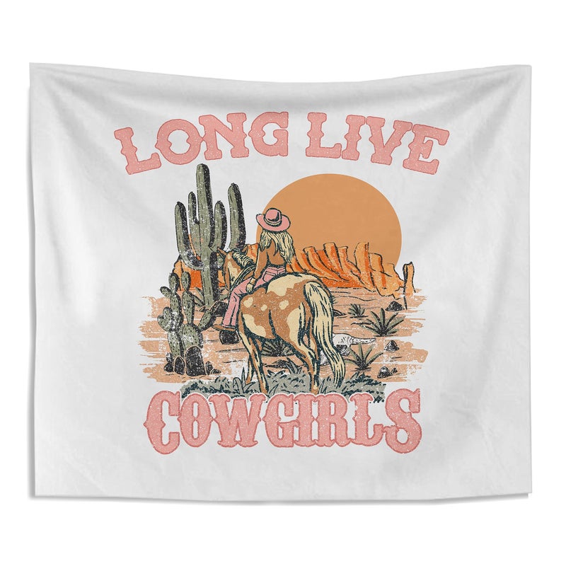 Knibeo Western Cowgirl Wall Tapestry  50x60 Inch Country Tapestry for Teen Girls Room Decor Cowgirl Gifts for Women