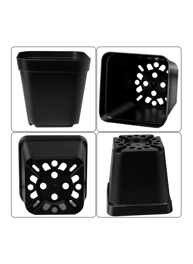 SYOSI 20pcs Seed Starting Pots, 7cm Plastic Nursery Pots Square Plant Pots Fruit Plant Pots Flower Plant Containers Seedling Containers Cutting Transplant Pots Gardening Supplies for Fruit Vegetable Plant - Image 3