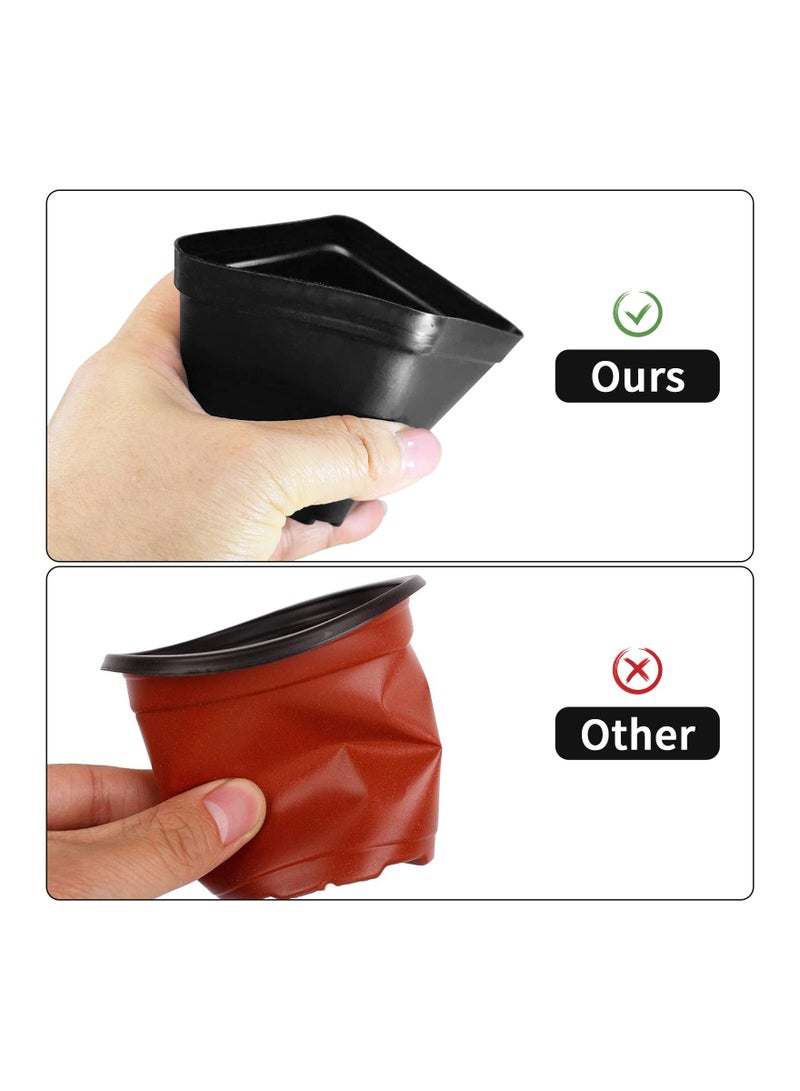 SYOSI 20pcs Seed Starting Pots, 7cm Plastic Nursery Pots Square Plant Pots Fruit Plant Pots Flower Plant Containers Seedling Containers Cutting Transplant Pots Gardening Supplies for Fruit Vegetable Plant - Image 4