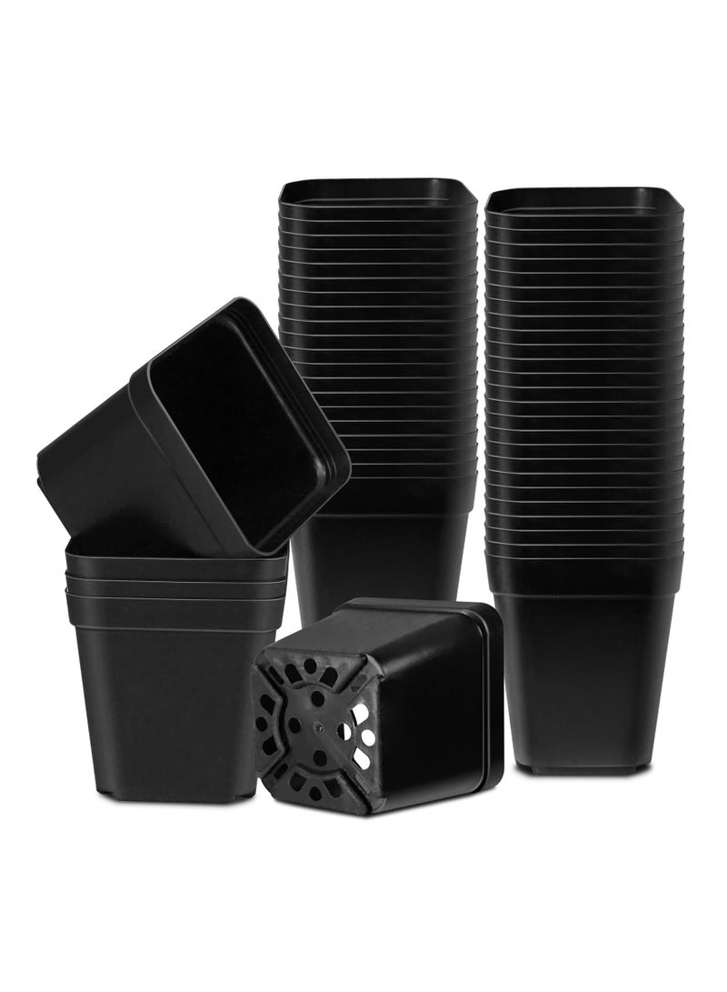 SYOSI 20pcs Seed Starting Pots, 7cm Plastic Nursery Pots Square Plant Pots Fruit Plant Pots Flower Plant Containers Seedling Containers Cutting Transplant Pots Gardening Supplies for Fruit Vegetable Plant - Image 1