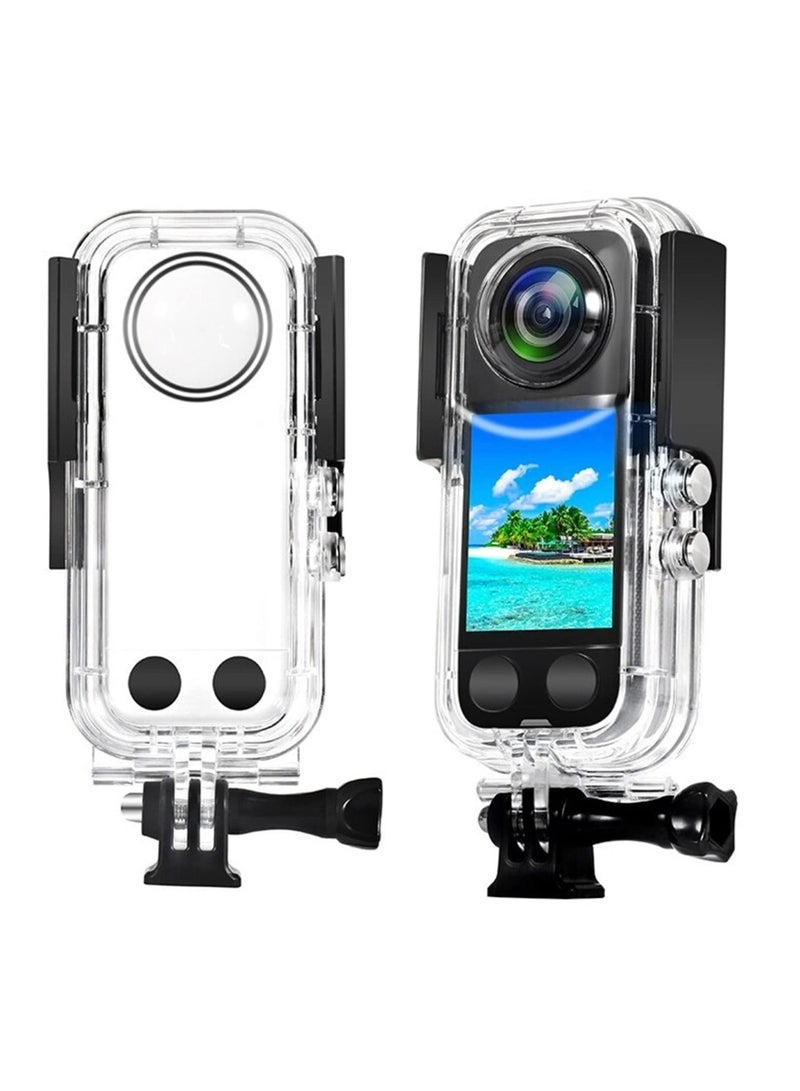 Waterproof Housing Case Compatible with Insta360 X3 Panoramic Action Camera Protective Underwater Dive Shell w/ Quick Release Bracket Screw Accessories/Transparent Waterproof Case  - Image 2