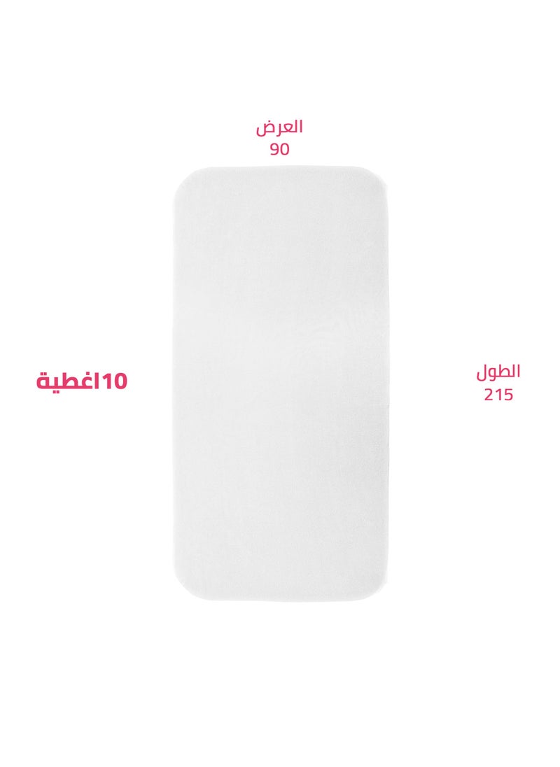 globalstar Global Star Durable White Bed Covers - 10-Pack Fitted Sheets (90x215cm)  - Image 3