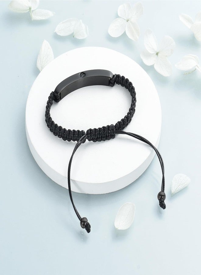 Imrsanl Cremation Bracelet for Ashes Adjustable Cremation Urn Bracelet Bangle for Ashes Stainless Steel Memorial Ashes Keepsake Jewelry for Men Women (Black-With Me Always) - Image 5