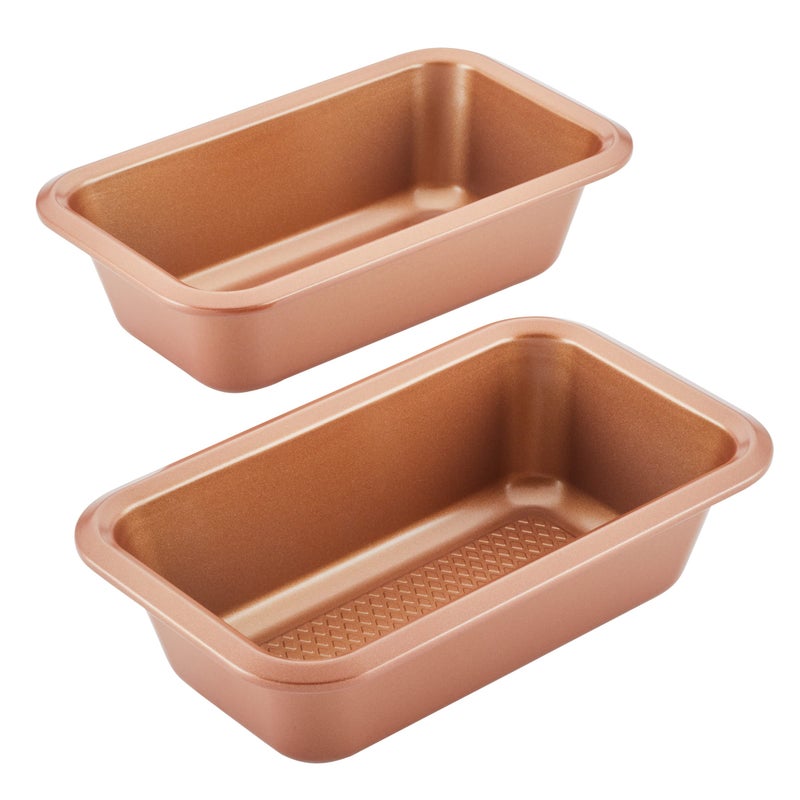 Ayesha Ayesha Curry Bakeware Nonstick MeatloafLoaf Pan Set Two 9 Inch x 5 Inch Copper