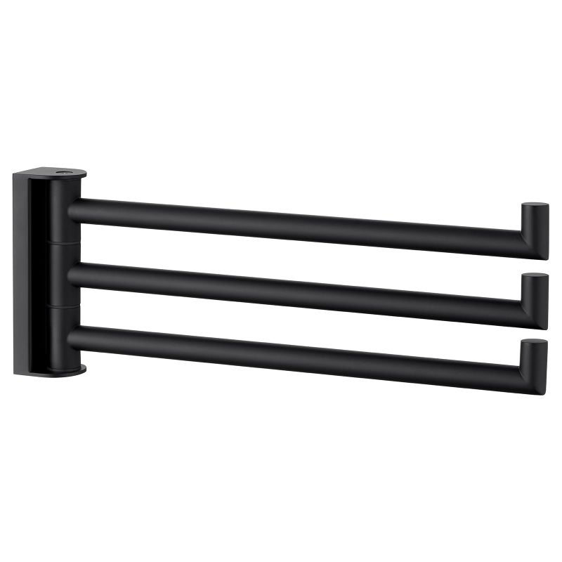 Angle Simple Swivel Hand Towel Holder SUS 304 Stainless Steel Foldable 3 Towel Bars for Bathroom Matte Black