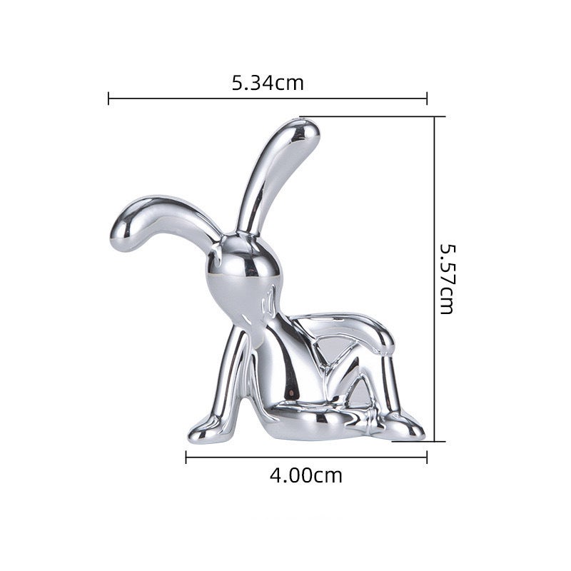 Silver Rabbit Cartoon Tissue Box Decor silver lying rabbit (with primer)