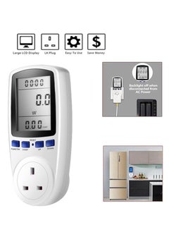 General Electricity Consumption Monitor, Multifunction Power Meter, Energy Monitor, United Kingdom, Plug-in Power Consumption Meter, Energy Monitor, Watt kWh Analyzer with LCD Display for Home Hotel  - Image 3