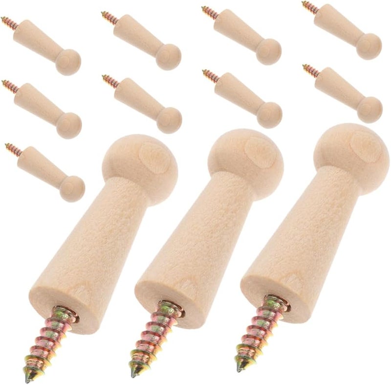 4Pcs Unfinished Wooden Wall Hooks Shaker Design for Hanging Coats Hats Towels - Image 2