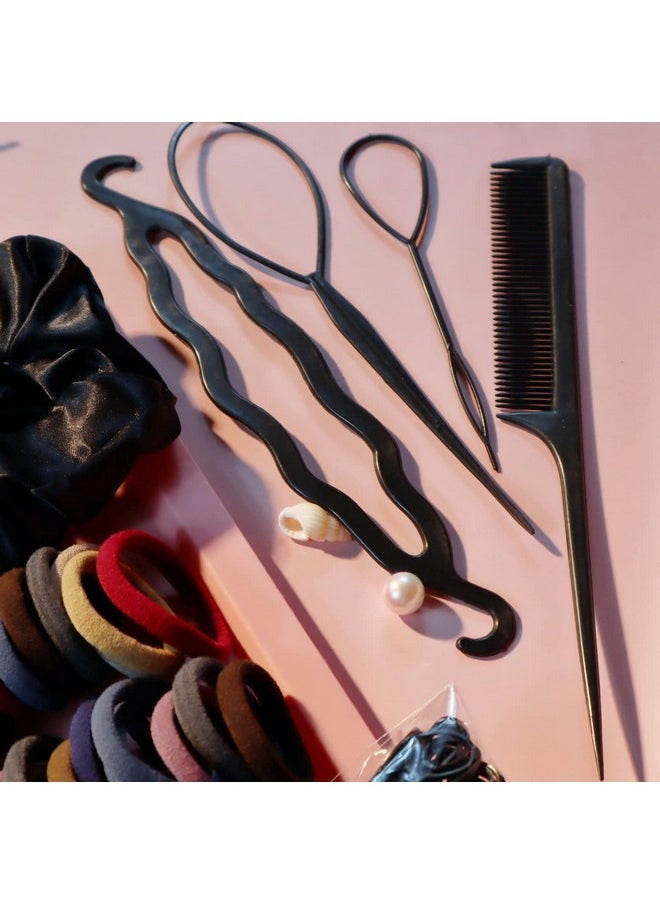 مجموعة إكسسوارات شعر YANRONG مكونة من 755 قطعة للنساء، حامل ذيل حصان بدون درزات، ربطات شعر متنوعة، ربطات شعر، ربطات شعر سميكة ومجعدة (مزيج)  - Image 3