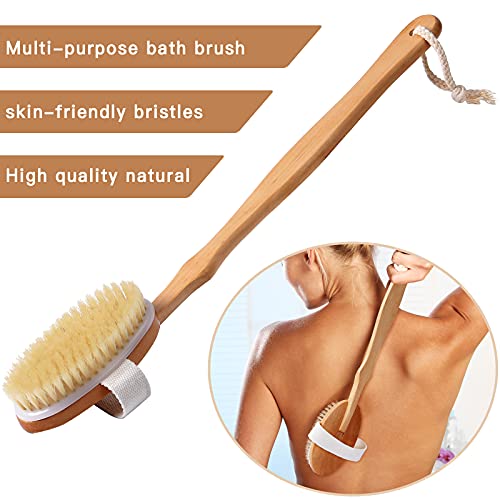 Clothclose Shower Brush - Body Exfoliating Brush with Soft and Natural Bristle, Back Scrubber for Wet or Dry Brushing, Detachable Long Wooden Handle Body Brush for Men and Women - Image 3