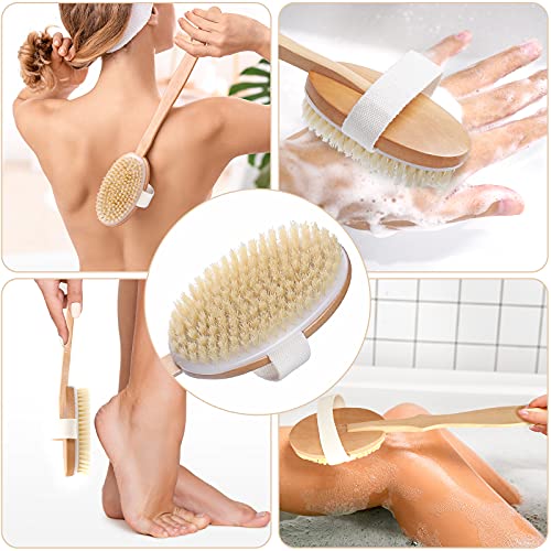 Clothclose Shower Brush - Body Exfoliating Brush with Soft and Natural Bristle, Back Scrubber for Wet or Dry Brushing, Detachable Long Wooden Handle Body Brush for Men and Women - Image 2