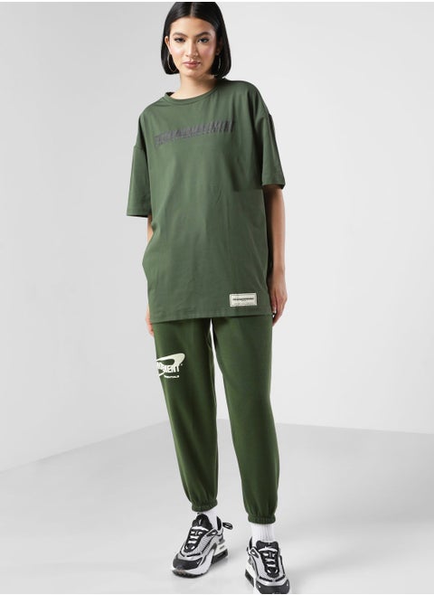 Oversized Space Printed Joggers