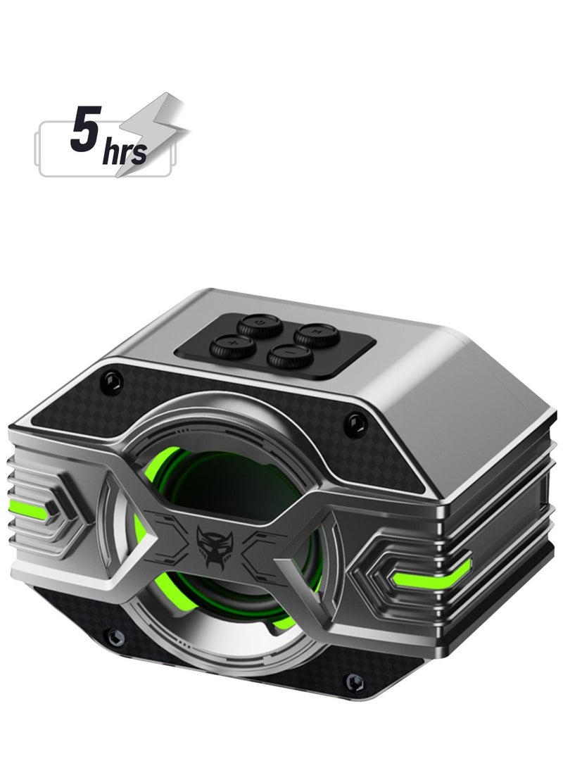 TRANSFORMERS TF-Y03 Mech Bluetooth Speaker: Powerful 5W Sound, Waterproof IPX4, Bluetooth 5.4 Connectivity, TWS Stereo Pairing, TF & AUX Input, 5-Hour Playtime, Hands-Free Calling for Ultimate Audio Experience - Grey - Image 1