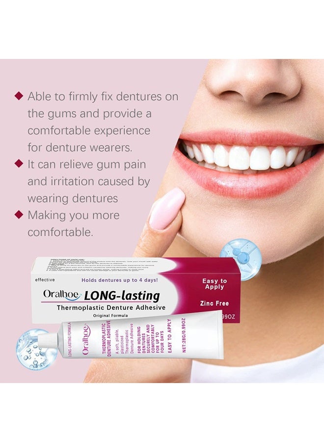أورالحوي لاصق أسنان حرارية بلاستيكية طويلة الأمد 28 غرام ، لاصقات أسنان ثابتة لإعادة تجهيز وتشديد أسنان فضفاضة ، عقد أسنان لفترة تصل إلى 4 أيام ، سهلة التطبيق ، خالية من الزنك - Image 2