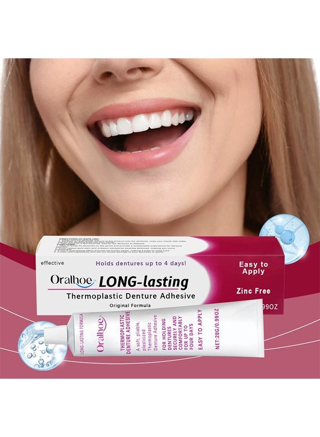 أورالحوي لاصق أسنان حرارية بلاستيكية طويلة الأمد 28 غرام ، لاصقات أسنان ثابتة لإعادة تجهيز وتشديد أسنان فضفاضة ، عقد أسنان لفترة تصل إلى 4 أيام ، سهلة التطبيق ، خالية من الزنك - Image 3