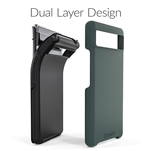 Crave Dual Guard for Google Pixel 6a Case, Shockproof Protection Dual Layer Case for Google Pixel 6a - Shaded Spruce Forest Green - Image 4