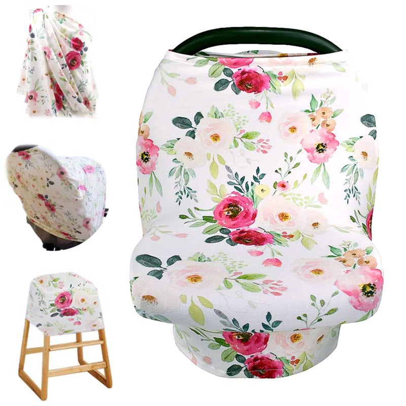 TANOFAR Stretchy Baby Car Seat Cover for Baby Boys and Girls, Multiuse - Nursing Breastfeeding Covers, Shopping Cart/High Chair/Stroller Covers, Infinity Scarf, Car Seat Canopies - Image 1