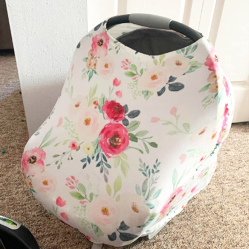 TANOFAR Stretchy Baby Car Seat Cover for Baby Boys and Girls, Multiuse - Nursing Breastfeeding Covers, Shopping Cart/High Chair/Stroller Covers, Infinity Scarf, Car Seat Canopies - Image 5
