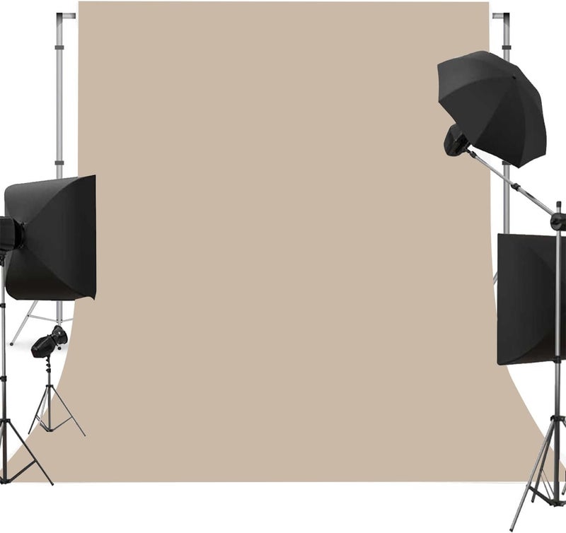 TYTYUU Beige Photo Backdrop for Photoshoot Beige Background for Photography Photo Backdrop Curtain for Party 8 x 10 FT - Image 1