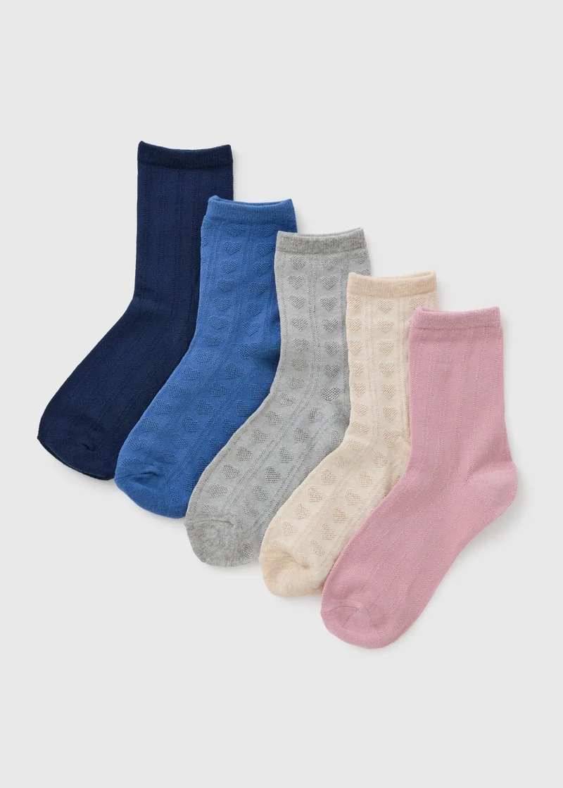 Matalan 5 Pack Multi Ankle Socks