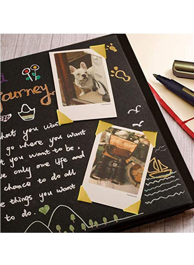 SYOSI Photo Album Scrapbook, DIY with Photo Opening 60 Pages Wedding Guest Anniversary Baby Shower Travel Memory (Black, Corners Included) 8x8 inch - Image 2
