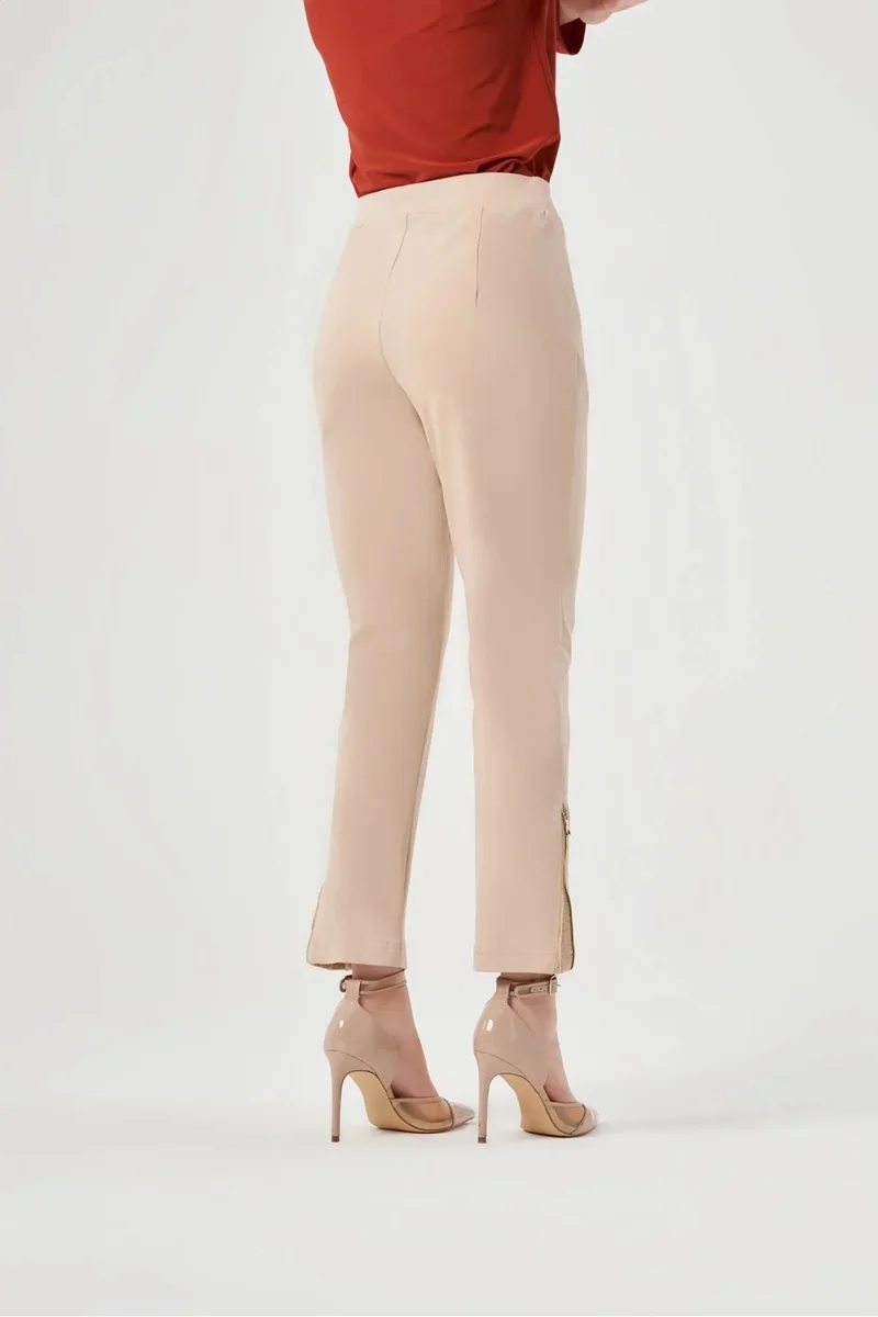 MissWhence  zipper side pants - Camel for Women | Best Price UAE