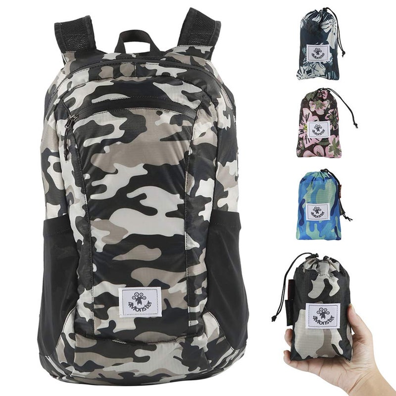 4Monster Hiking Daypack,Water Resistant Lightweight Packable Backpack for Travel Camping Outdoor (Army Green, 16L) - Image 1