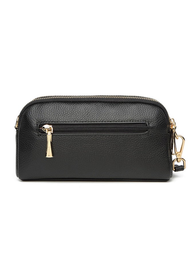 Crocodile New Year Gift, Top-grain Leather Simple Wrist Bag, Women's Crossbody Small Bag, Shoulder Bag For Women, Black - Image 2