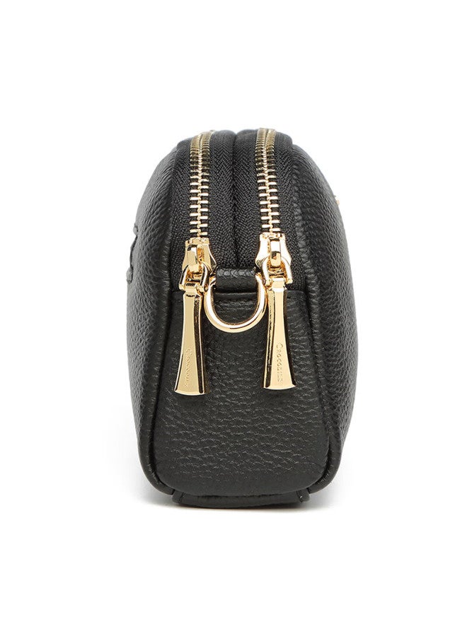 Crocodile New Year Gift, Top-grain Leather Simple Wrist Bag, Women's Crossbody Small Bag, Shoulder Bag For Women, Black - Image 4