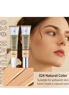 OCHEAL CC+ Color Correcting Cream, Full Coverage Foundation With SPF 50+ Whitening Sunscreen, Color Correcting And Brightening Face Cream, Skin Tone Adjusting CC Cream, Natural Color  - Image 2