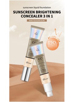 OCHEAL CC+ Color Correcting Cream, Full Coverage Foundation With SPF 50+ Whitening Sunscreen, Color Correcting And Brightening Face Cream, Skin Tone Adjusting CC Cream, Natural Color  - Image 5
