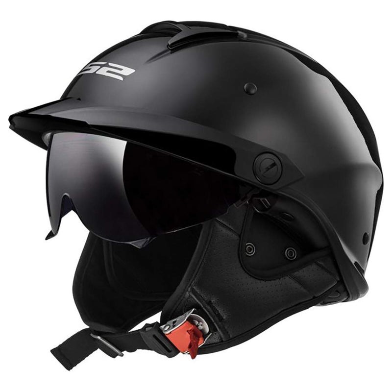 LS2 Helmets Rebellion Motorcycle Half Helmet (Gloss Black - Small) - Image 5