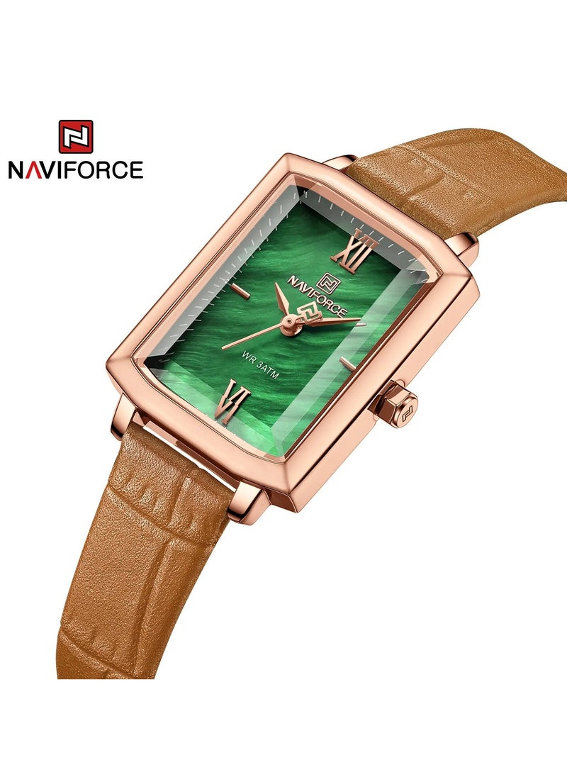 NAVIFORCE - NAVIFORCE NF5039 Square Edition with Leather Strap for LADIES, 2024 - Image 1