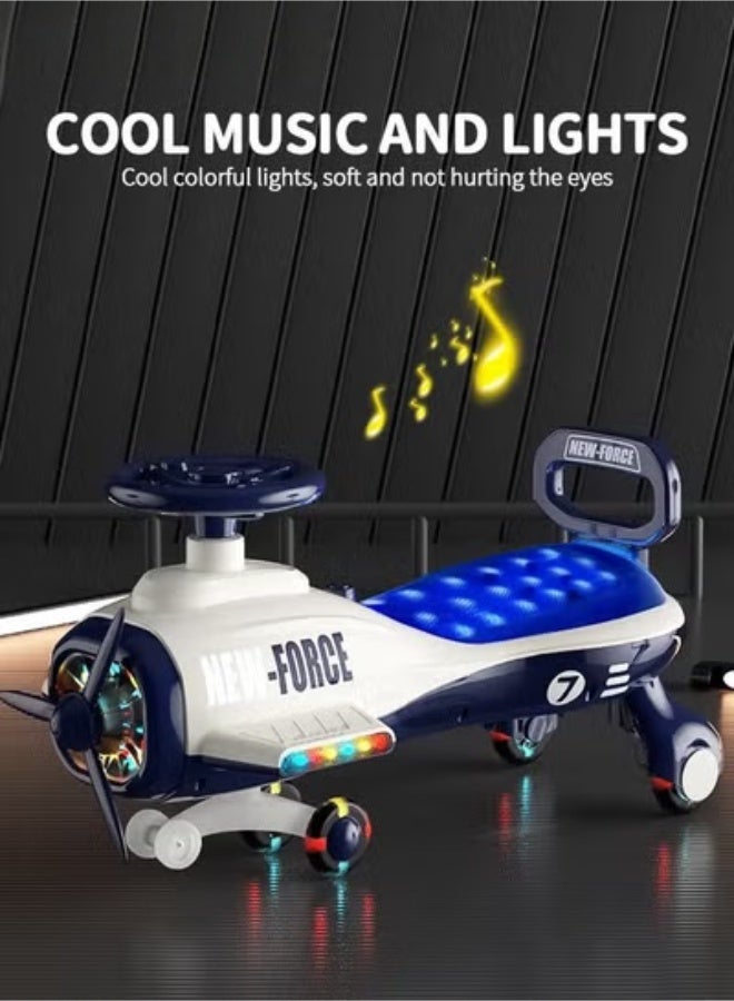 Aircraft Plasma Car Lights Music The Ultimate Wiggle Car Ride on Toy and Plasma Car For Kids,Swing Cars for Kids,Top Gear Swing Car - Image 1