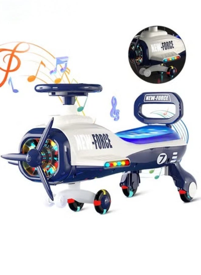 Aircraft Plasma Car Lights Music The Ultimate Wiggle Car Ride on Toy and Plasma Car For Kids,Swing Cars for Kids,Top Gear Swing Car - Image 2