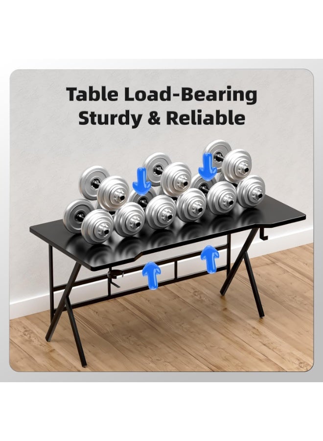 ويمارت طاولة ألعاب، مكتب كمبيوتر مع حامل شاشة ورف، طاولة مكتب منزلية مريحة، مكتب منزلي، طاولة دراسة وكتابة للطلاب - Image 4