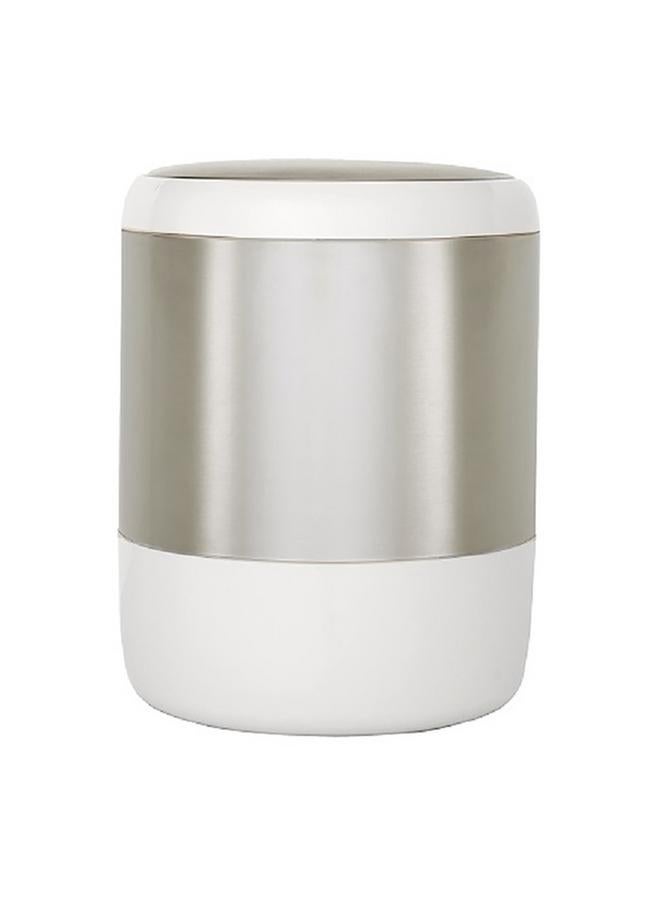 Primanova Lima Easy to Access Swing Lid Waste Bin White and Silver 6 Liter - Image 2