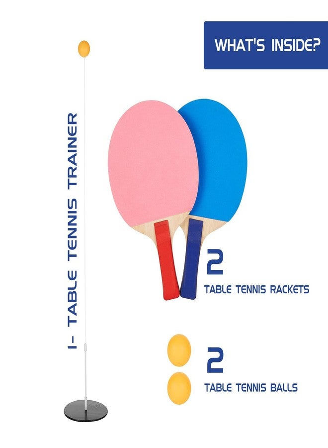 AMIFIT Kids Table Tennis Trainer Rebound Kit with String Ball & Heavy Metal Base, Portable Solo Ping Pong Practice Tool for Beginners & Junior Players (Table Tennis Trainer Set) - Image 4