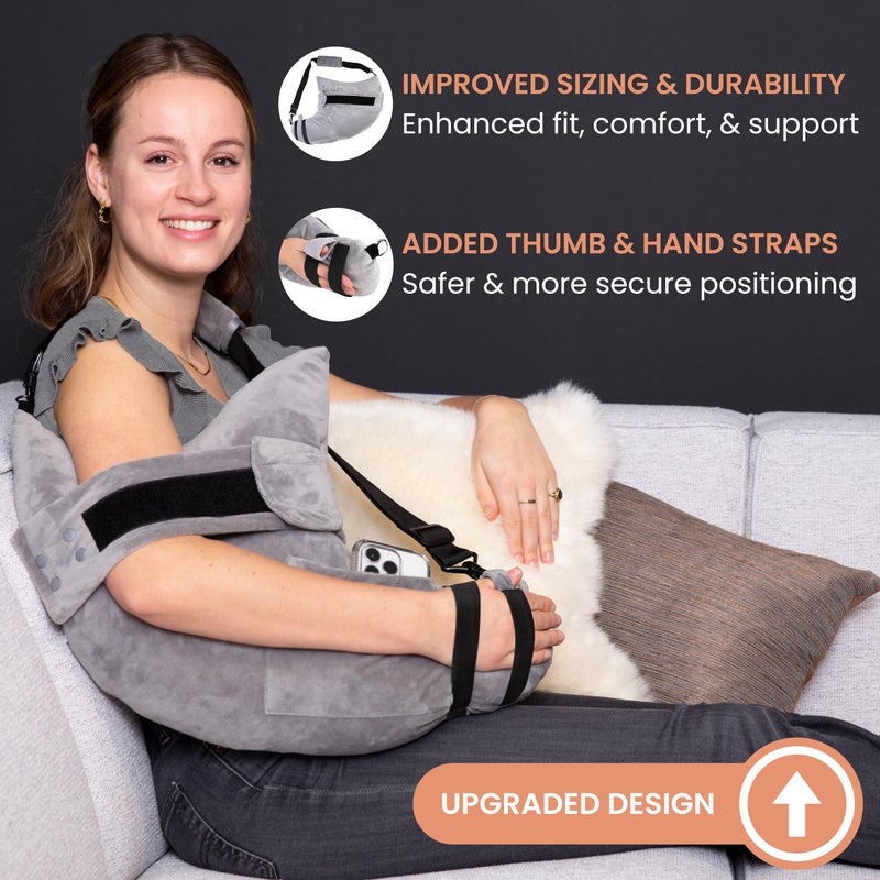 MOYOAMA Post Shoulder Surgery Pillow for Sleeping â€“ Left/Right Arm Support with Adjustable Straps & Custom Firmness for Restful Recovery â€“ Rotator Cuff, Bursitis, & Frozen Shoulder Pillow Post Surgery - Image 2