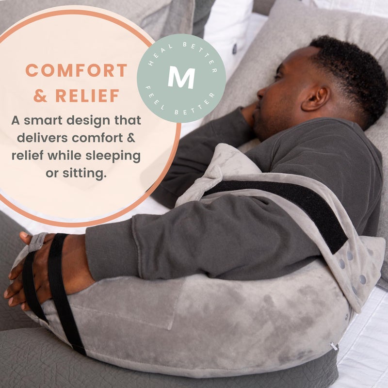 MOYOAMA Post Shoulder Surgery Pillow for Sleeping â€“ Left/Right Arm Support with Adjustable Straps & Custom Firmness for Restful Recovery â€“ Rotator Cuff, Bursitis, & Frozen Shoulder Pillow Post Surgery - Image 3