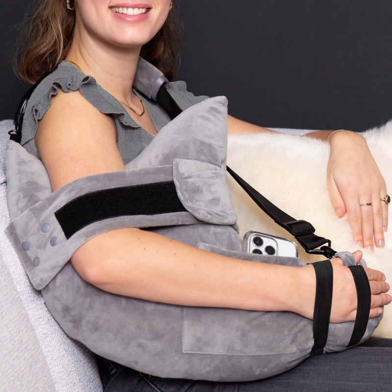 MOYOAMA Post Shoulder Surgery Pillow for Sleeping â€“ Left/Right Arm Support with Adjustable Straps & Custom Firmness for Restful Recovery â€“ Rotator Cuff, Bursitis, & Frozen Shoulder Pillow Post Surgery - Image 1