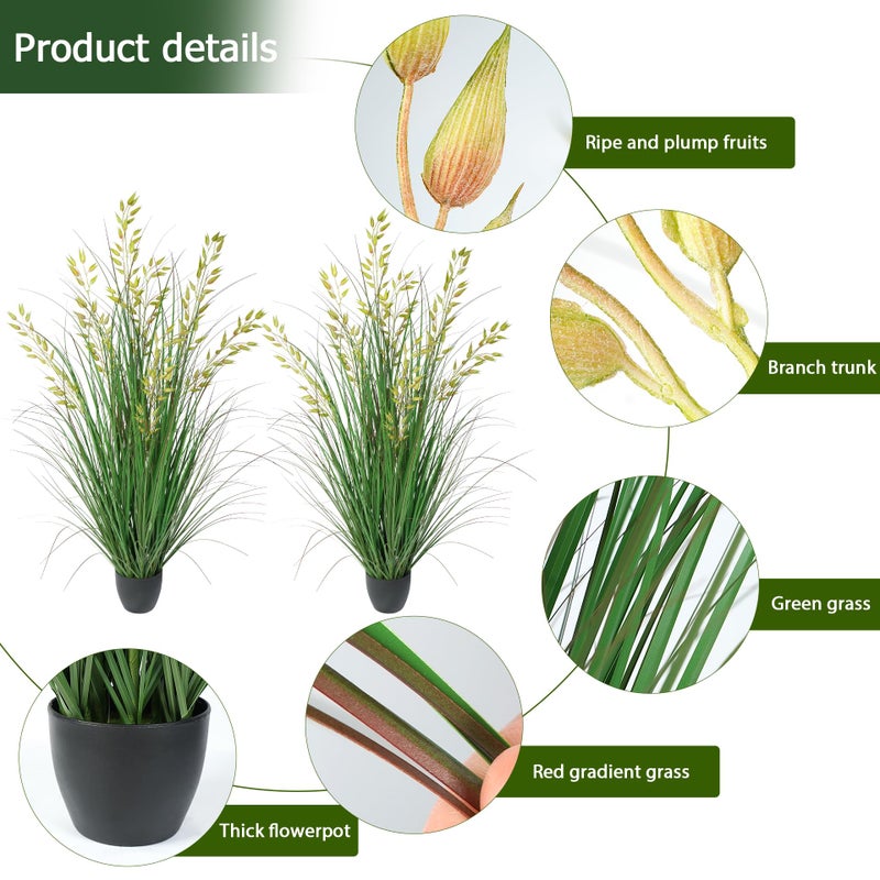 Ttranewsoo Silk Plants Artificial Plants Artificial Wheat Grass Faux Plants Fake Grass Plant Fake Green Plants Tall Fake Plants 47in Tall Suitable Indoor Home Decor Outdoor Porch Terrace Decorï¼ˆ2pcs - Image 3