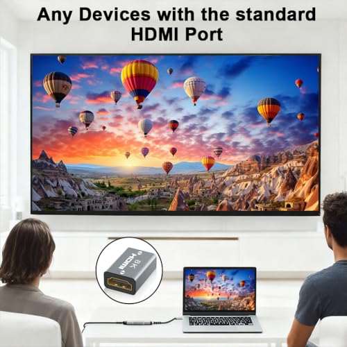 Verilux® 2Pcs 8K HDMI Connector, HDMI 2.1 Female to Female Extension Adapter to Extend 2 Short Cables, Support 8K@60Hz / 4K@120Hz 120UHD, 3D, HDR, ARC for Laptop, PC, Monitor, Roku TV - Image 4