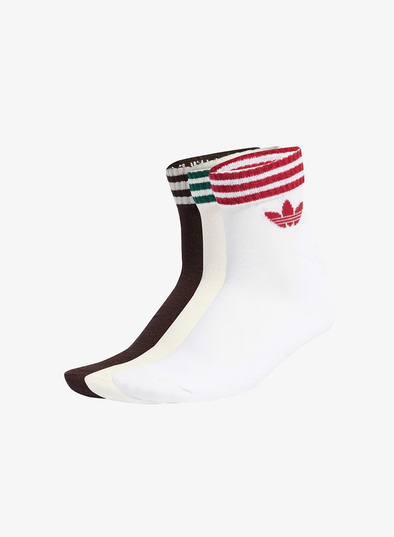 3 Pack 3-Stripes Ankle Socks